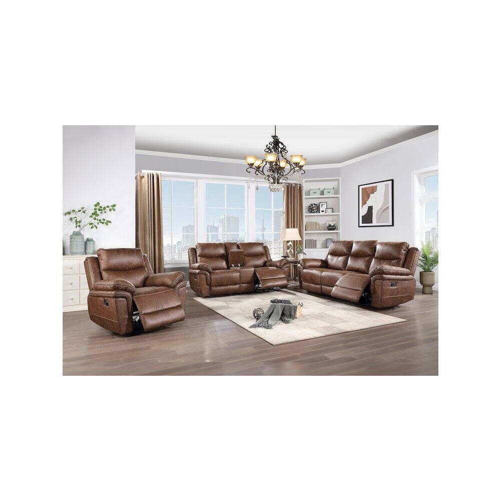 Alt View 5. New Classic Furniture - Ryland Glider Recliner- Brown - Brown.