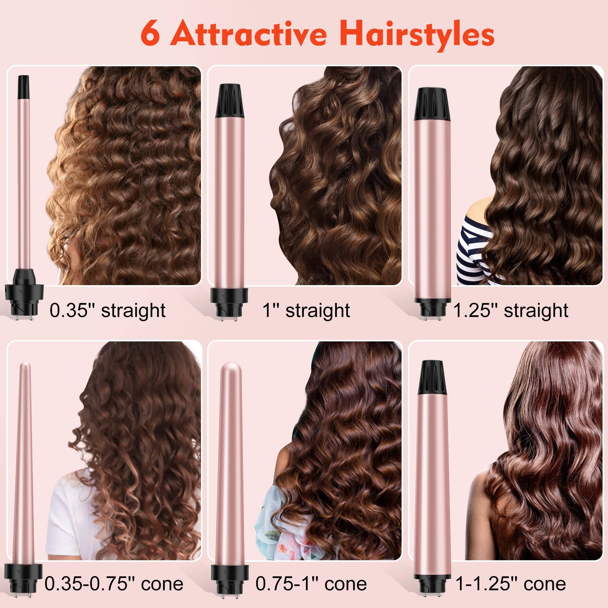 6 Attractive Hairstyles

- 0.35" straight
- 1" straight
- 1.25" straight
- 0.35-0.75" cone
- 0.75-1" cone
- 1-1.25" cone