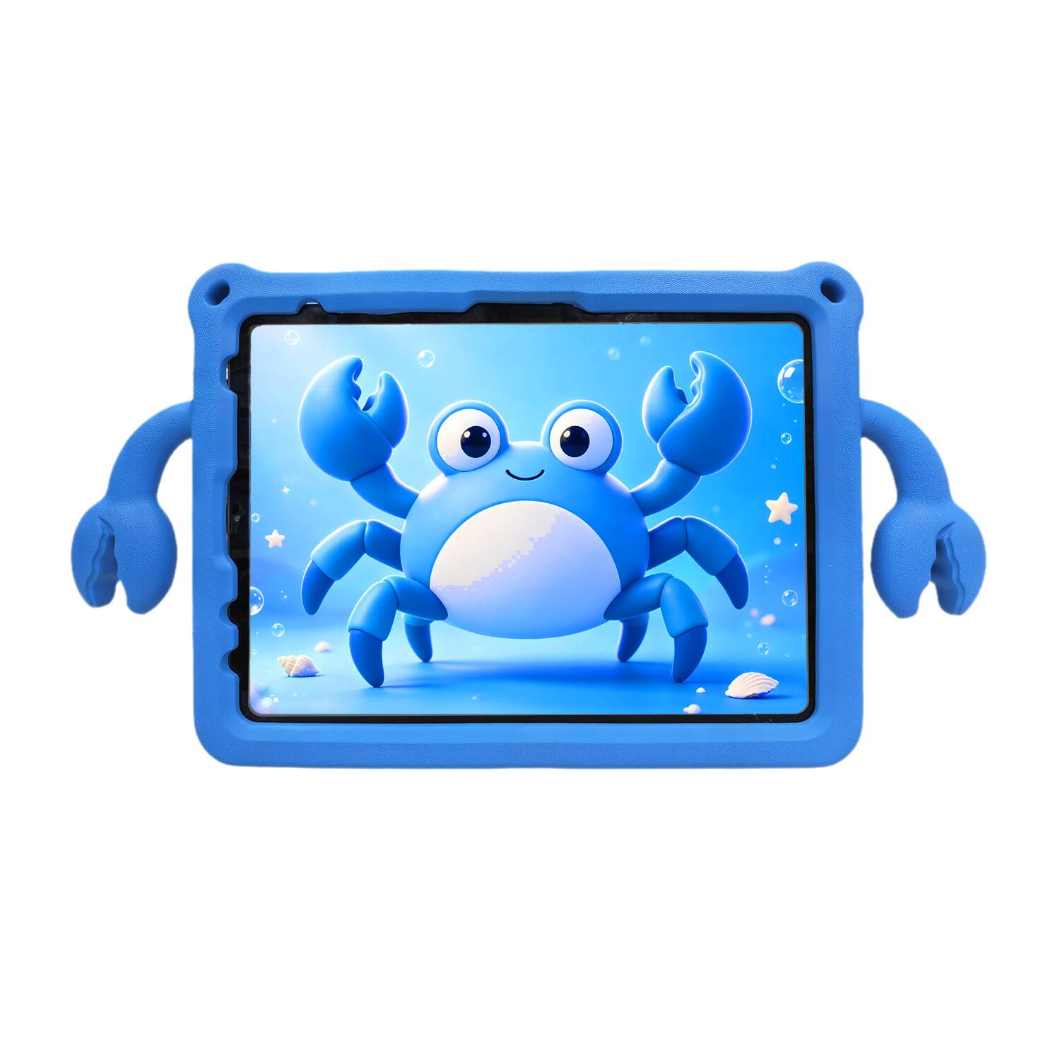 Back. Dteck - Shockproof Cartoon Case for Apple iPad (10th Generation) 10.9" 2022, Soft TPU Protective Cover with Integrated Stand - Blue.