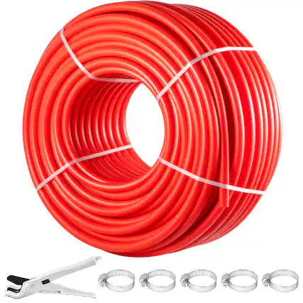 Front. VEVOR - PEX Pipe, 7/8 inch x 500 FT PEX Tubing, Non Oxygen Barrier Red PEX-B Pipe, Flexible PEX Water Line for RV Sewer Hose - Red.