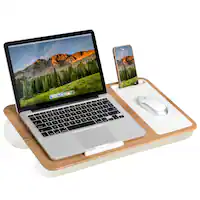 LapGear - Home Office Lap Desk (Fits up to 15.6" Laptop) - White Oak Woodgrain - Front_Zoom