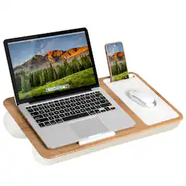 LapGear - Home Office Lap Desk (Fits up to 15.6" Laptop) - White Oak Woodgrain