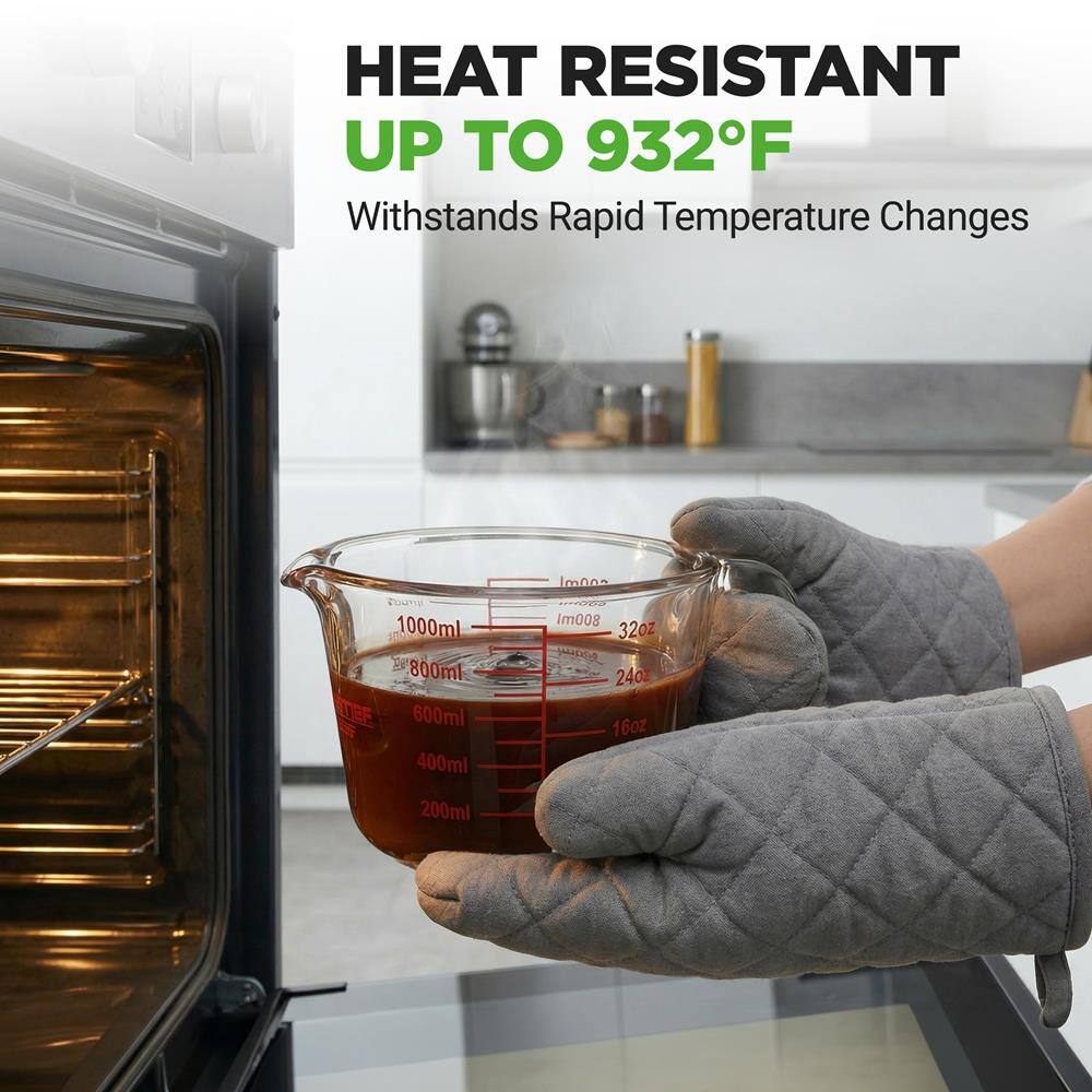 HEAT RESISTANT UP TO 932°F  
Withstands Rapid Temperature Changes  

1000ml  
800ml  
600ml  
400ml  
200ml  
32oz  
24oz  
16oz