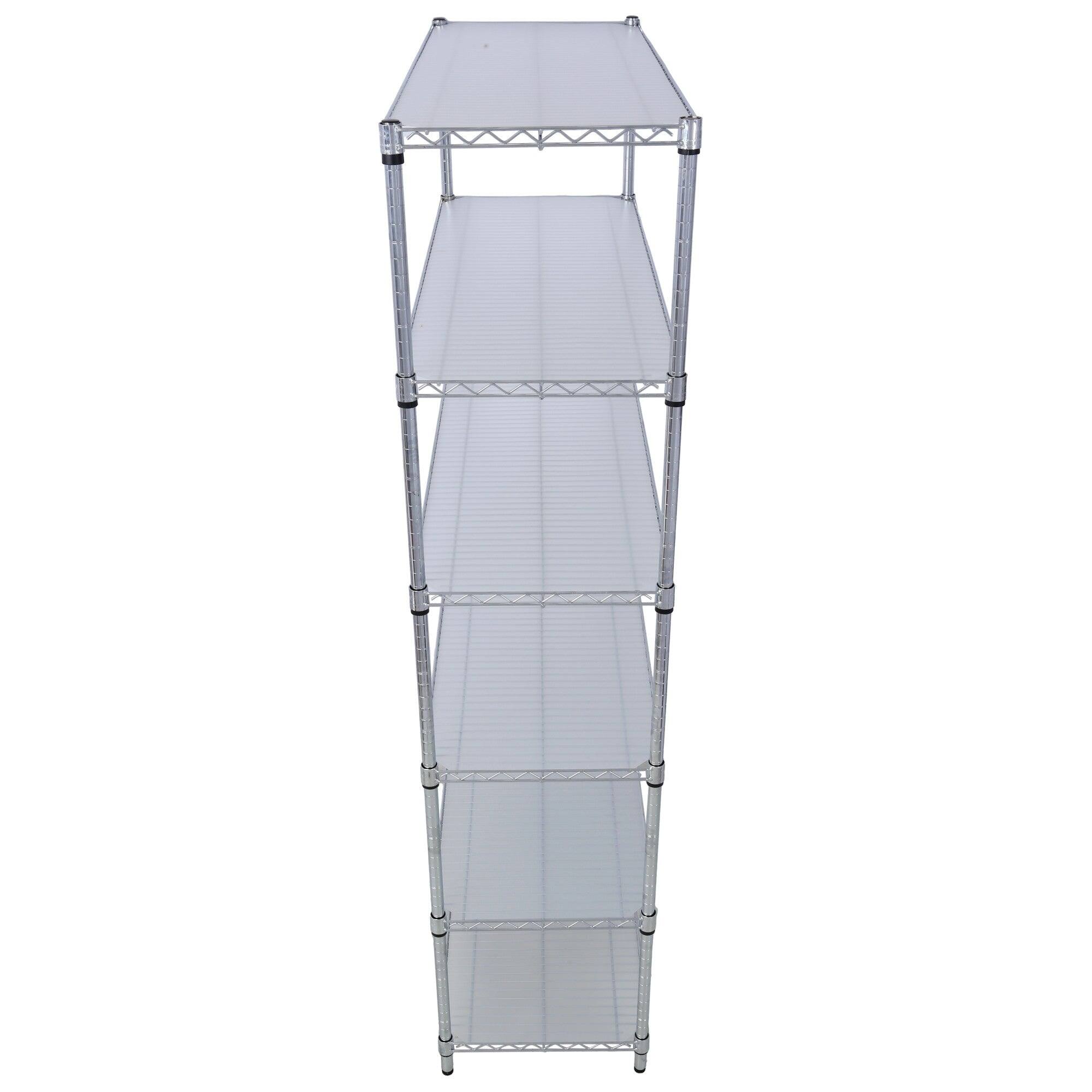 Alt View 2. Boyel Living - 6 Tier Metal Shelf Wire Shelving Heavy Duty Adjustable Storage Rack with Wheels Shelf Liners 84H x 48L x 20D - Chrome.