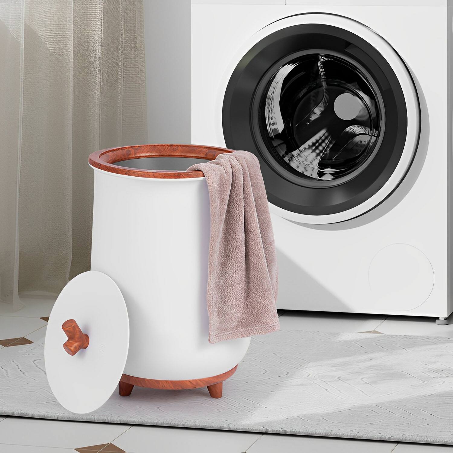 Angle. SKONYON - Heated Foot Bath Bucket with Large Capacity Fast Heating and Temperature Control - Coffee.