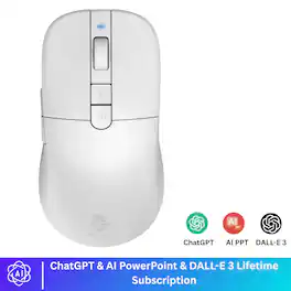 Tess Gift - Worlds first voice Mouse, AI assisted-lifetime subscription to Chat GPT,Dall-E, AI PPT - Wireless - White