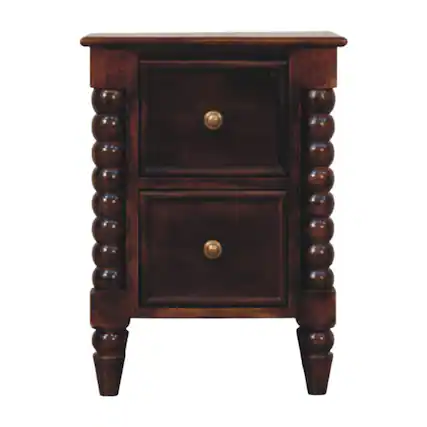Front. Artisan Furniture - Artisan Furniture Solid Wood Bexley Spindle Bedside - Brown.
