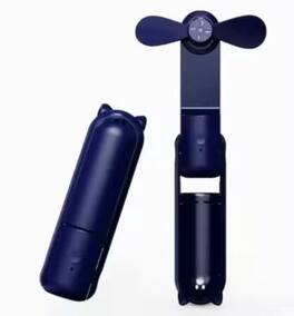 Link - Handheld Mini Foldable 3 In 1 Fan Built In Portable Charger - Navy