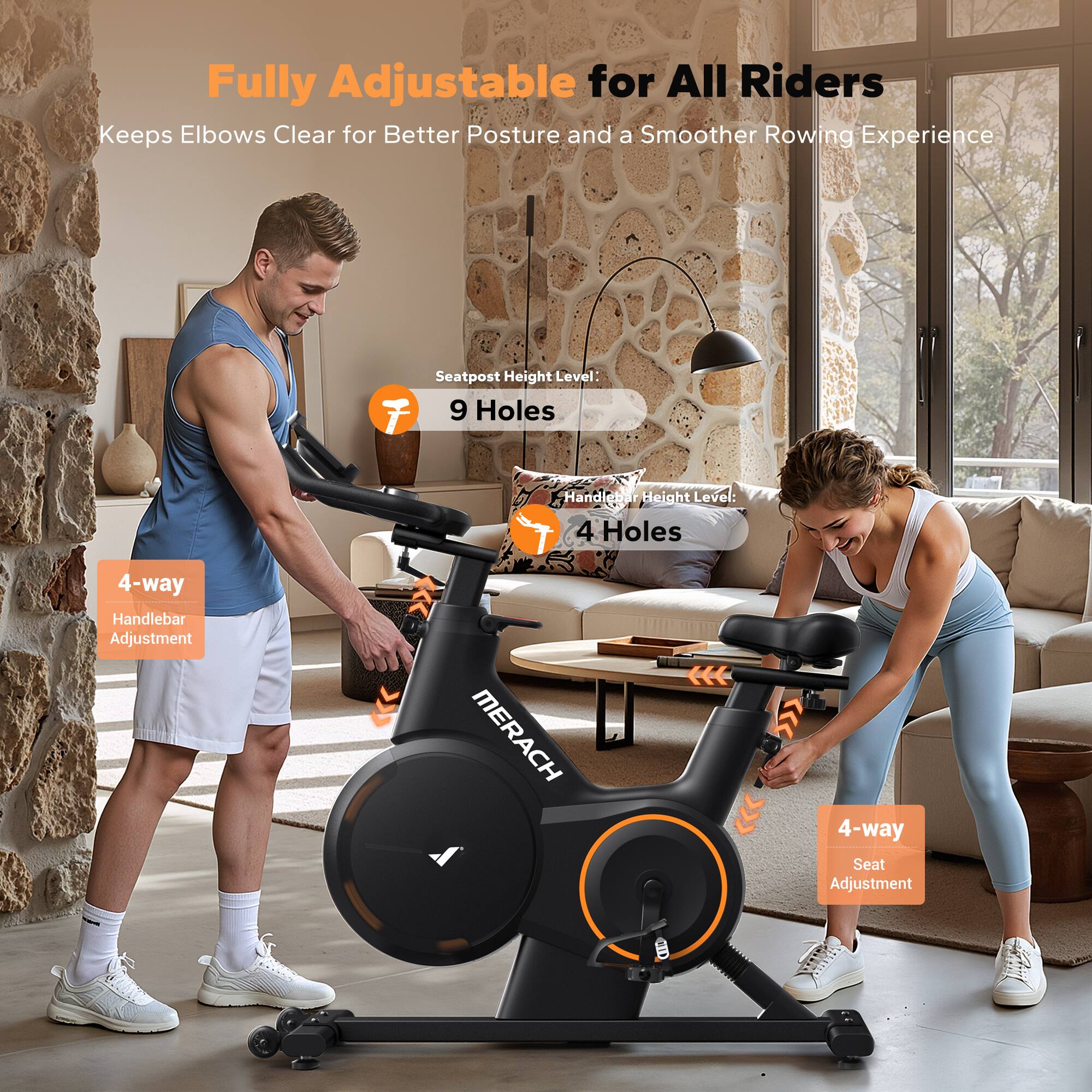 MERACH S28 Smart Magnetic Stationary Exercise Bike for Home Weight