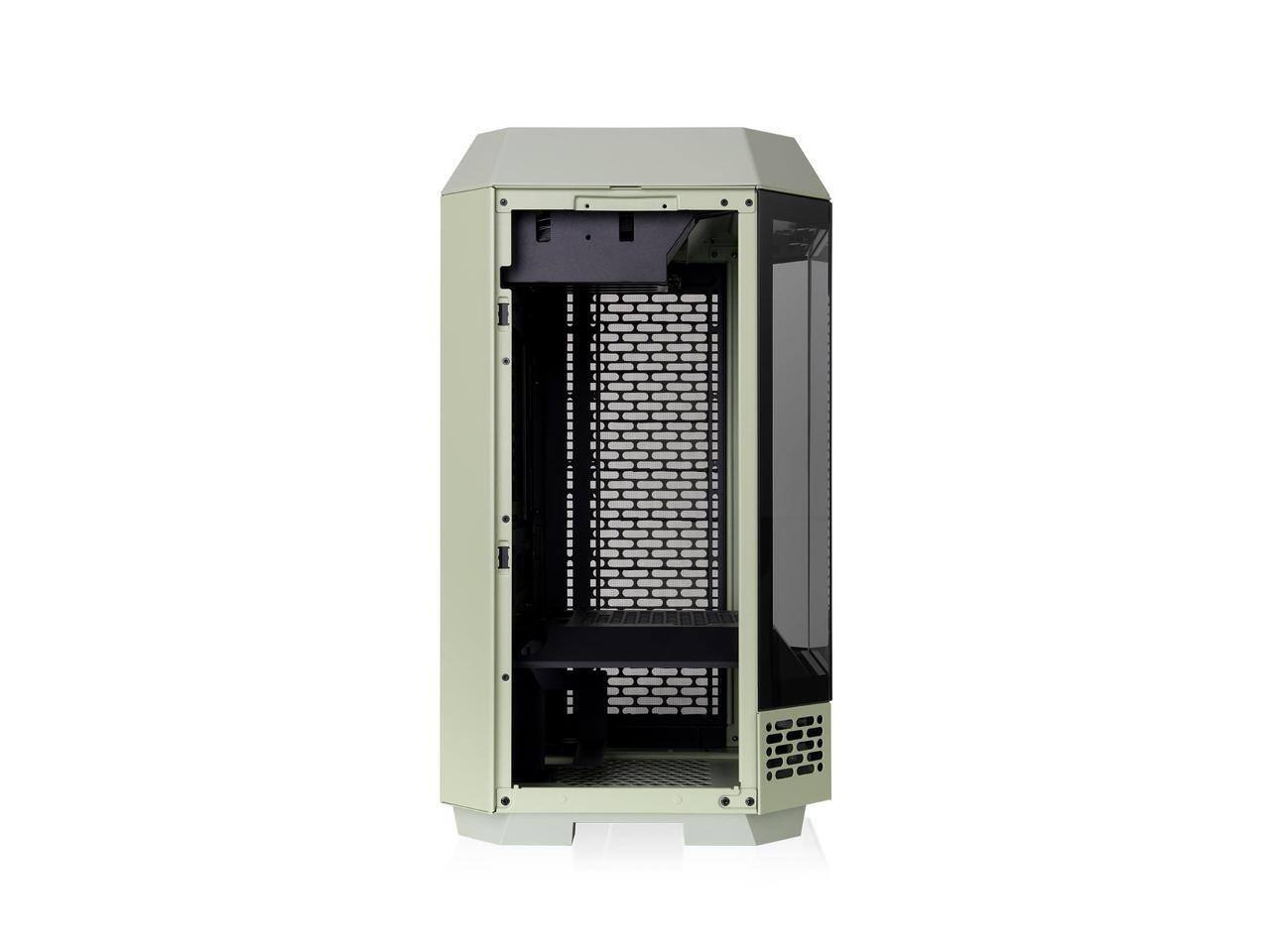 Alt View 4. Thermaltake - Thermaltake Tower 250 Matcha Green Mini-ITX Tower, 2x120mm Fans, 360mm Radiator Support, Dual Chamber - Matcha Green.