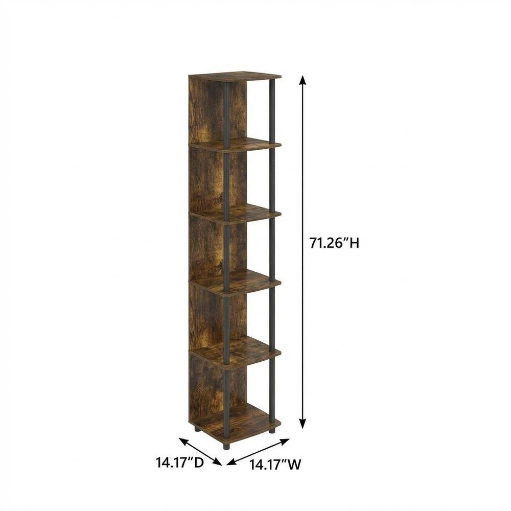 FurniFact - Wooden Bookcase with Open Shelves and Sturdy Construction for Living Room Use - Amber Pine/Black price history on PriceWatchPro