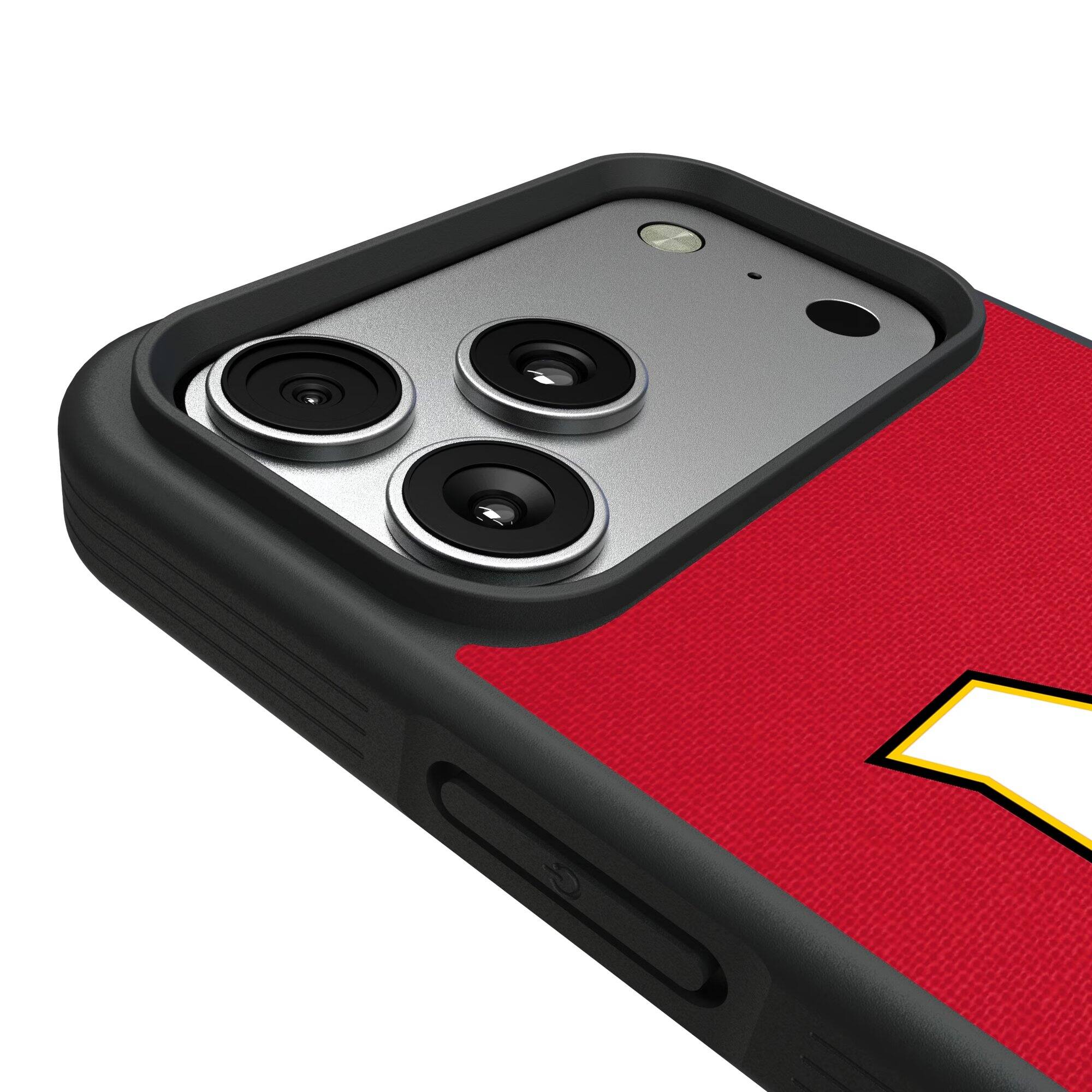 Alt View 2. Keyscaper - Maryland Terrapins iPhone Solid Design Bump Case - 14 Pro Max - Black.
