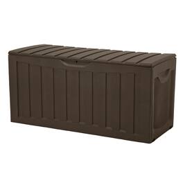 Ram Quality Products - Plastic 90 Gal Outdoor Locking Storage Bin Deck Box - Brown
