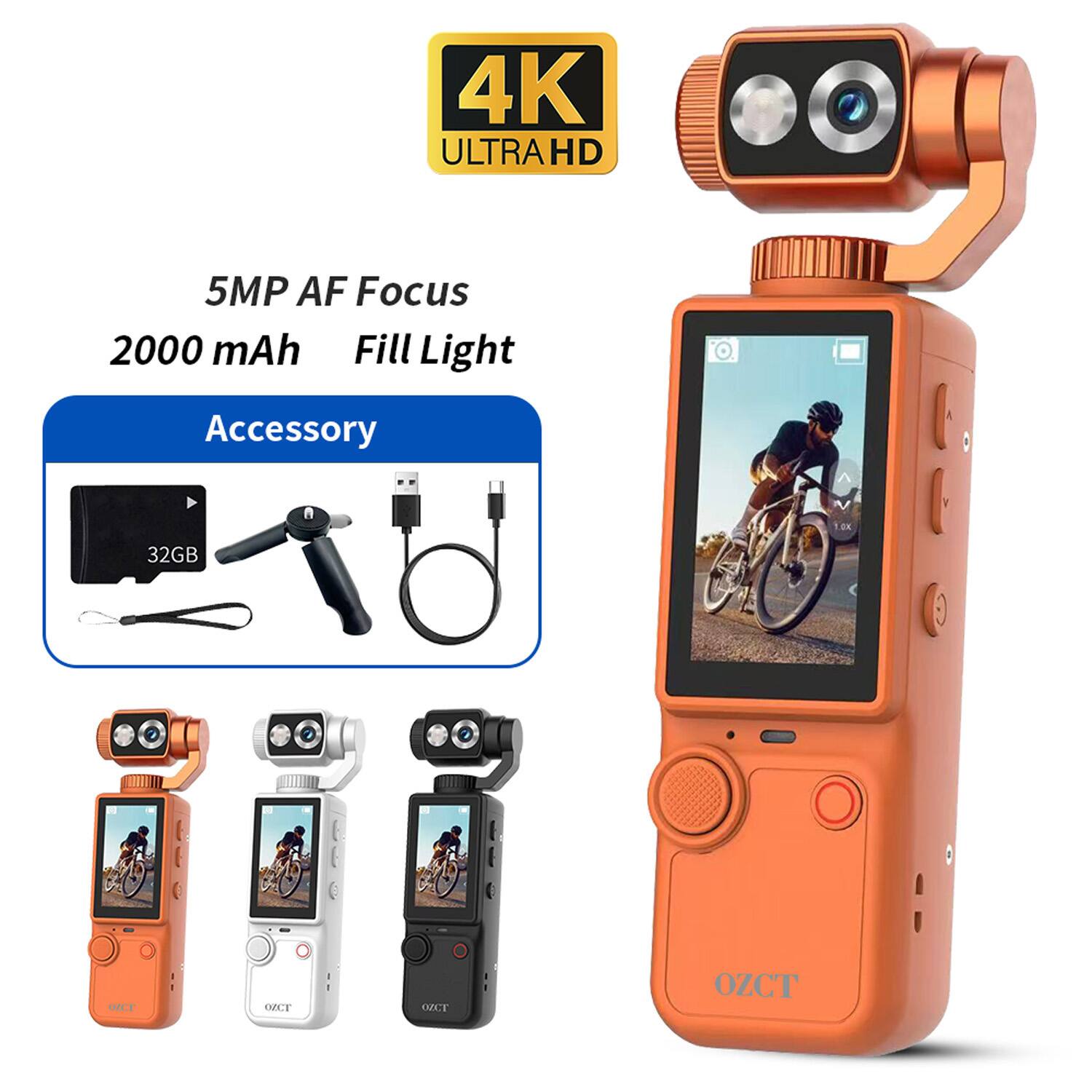 4K ULTRA HD  
5MP AF Focus  
2000 mAh  
Fill Light  
Accessory  
32GB