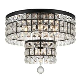 Elegant Lighting - Tranquil 20 inch black flush mount - Black And Clear