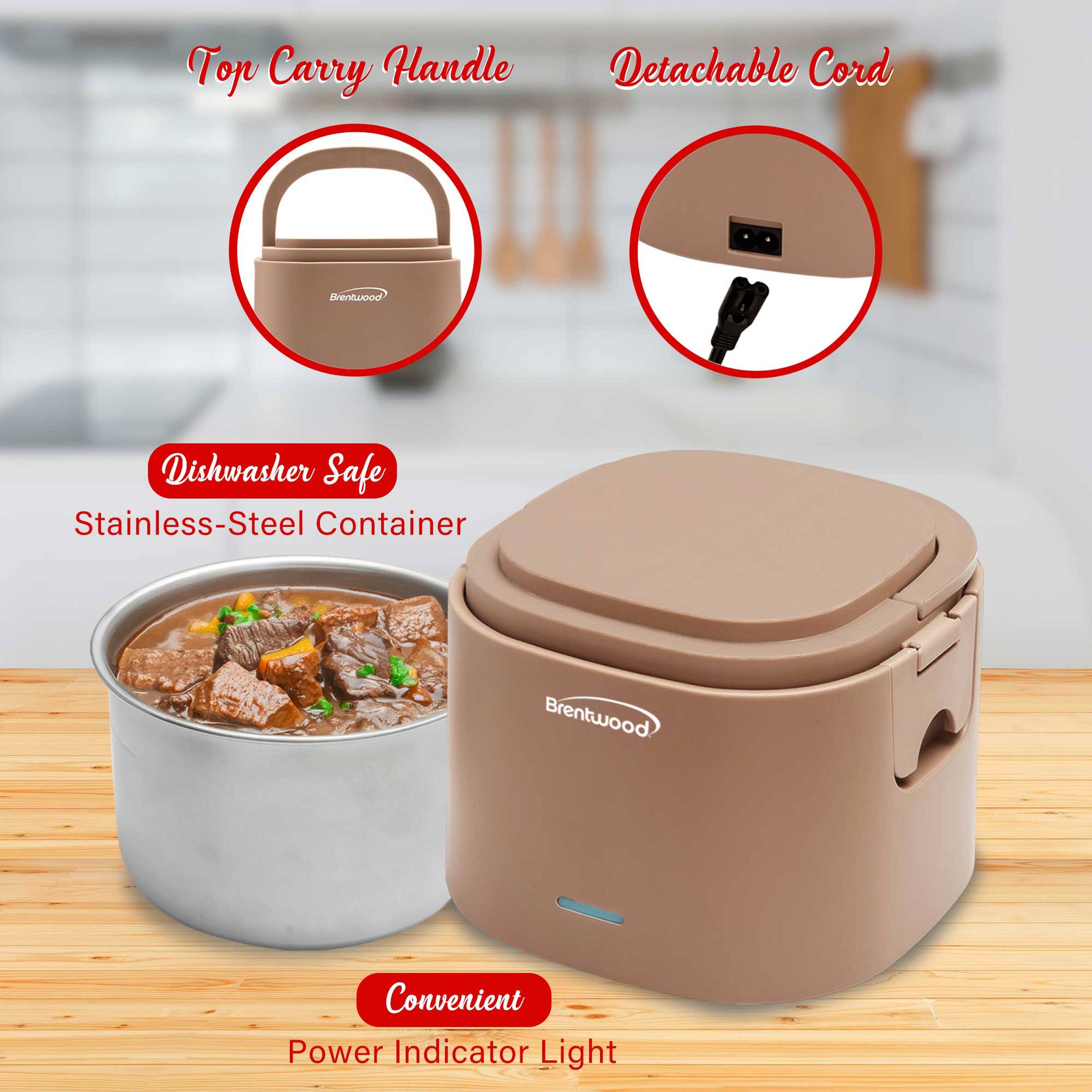Top Carry Handle  
Detachable Cord  
Dishwasher Safe Stainless-Steel Container  
Convenient Power Indicator Light