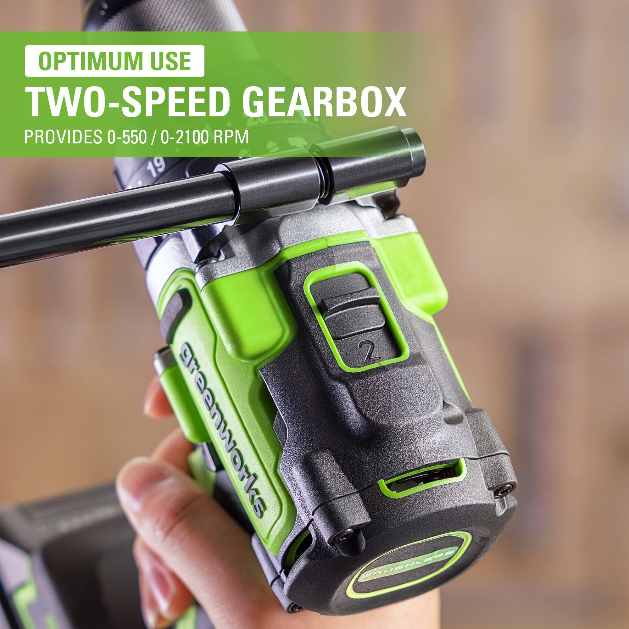 OPTIMUM USE  
TWO-SPEED GEARBOX  
PROVIDES 0-550 / 0-2100 RPM