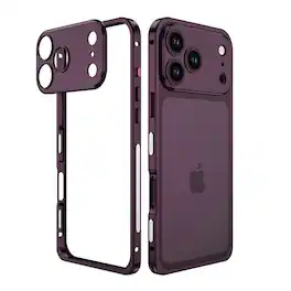 UUCOVER - Slim Metal Bumper Case for Apple iPhone 18 Pro Max with Metal Lens Cover, Backless Heat Dissipation Shockproof Rugged - Winered