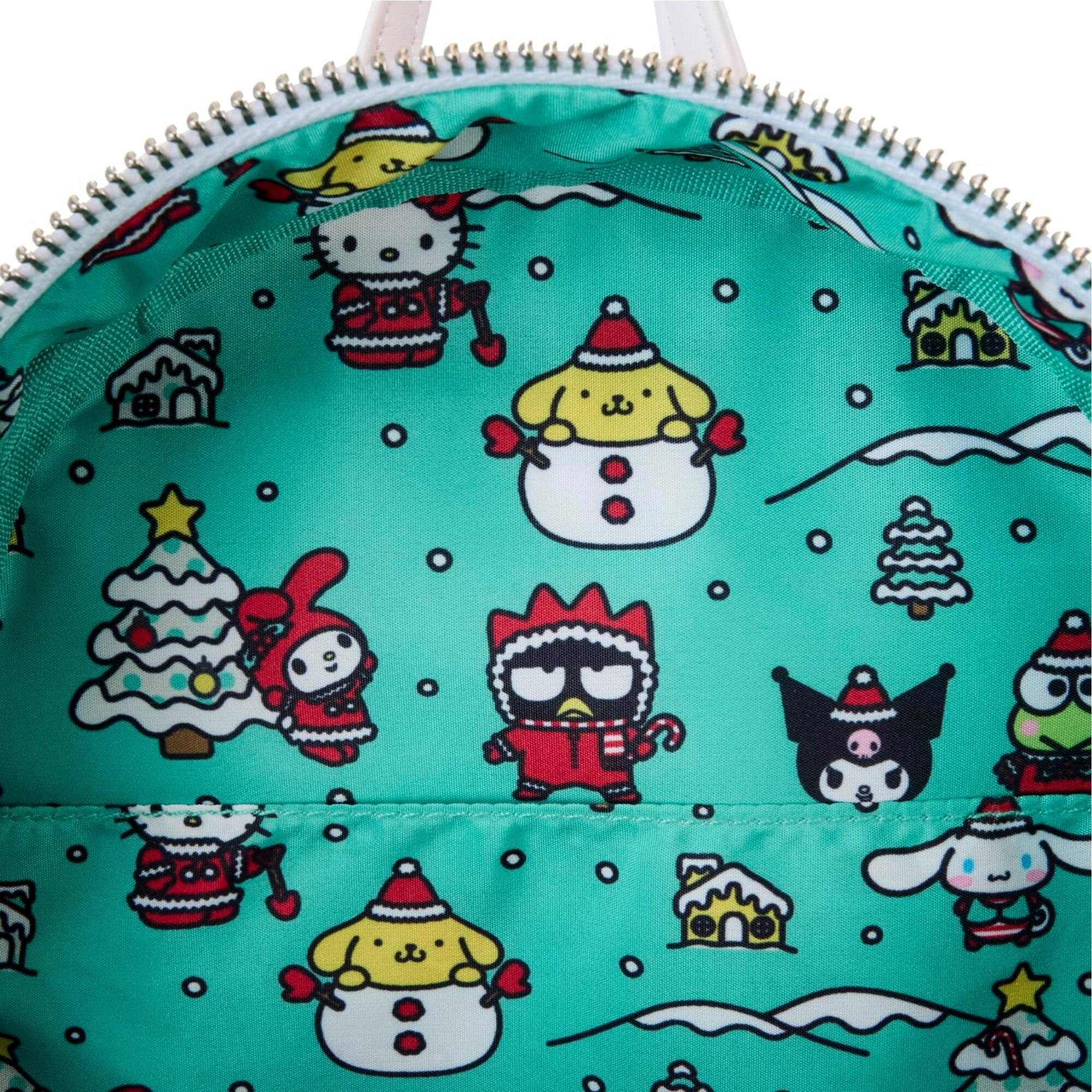 Alt View 4. LoungeFly - Loungefly Sanrio Hello Kitty Winter Wonderland Red Mini Backpack - Multicolored.