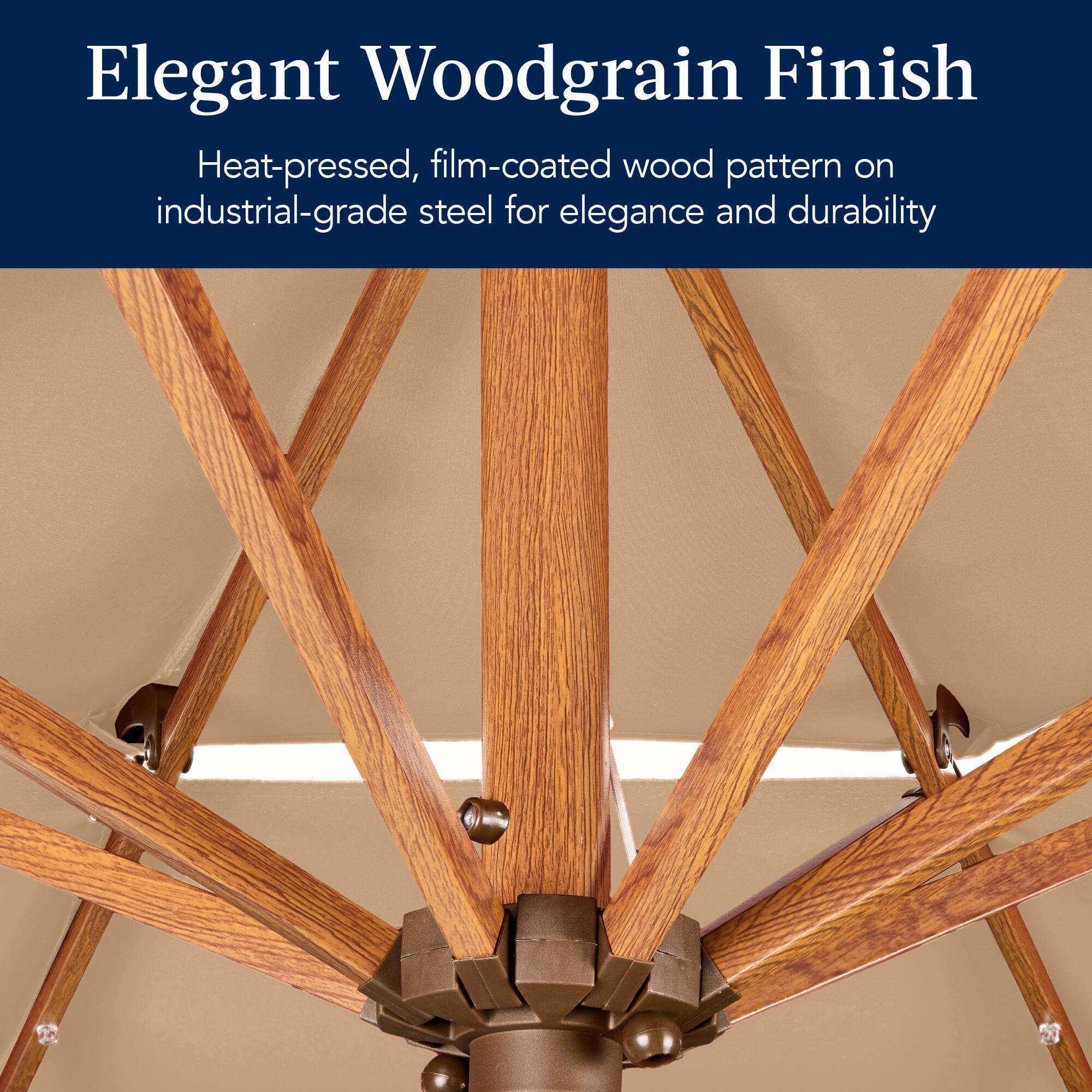 Elegant Woodgrain Finish

Heat-pressed, film-coated wood pattern on industrial-grade steel for elegance and durability.