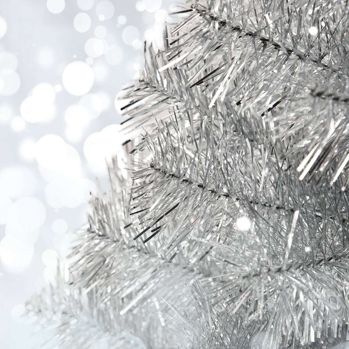 Alt View 7. Gymax - Gymax 6ft Pencil Artificial Christmas Tree Electroplate Pencil Tree (Silver) - Silver.