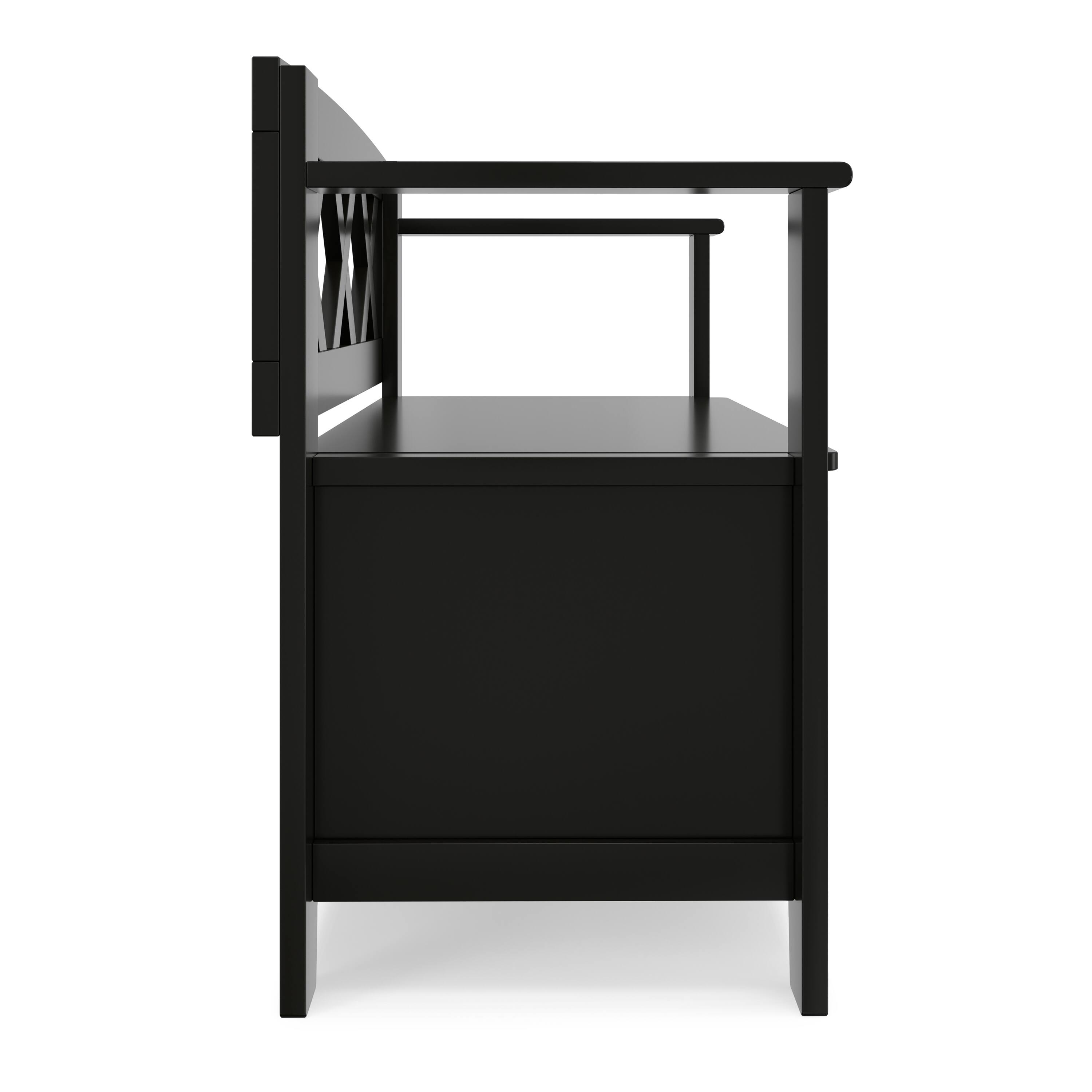 Alt View 2. Simpli Home - Amherst Solid Wood 36 inch Wide Transitional Entryway Storage Bench in Black - Black.