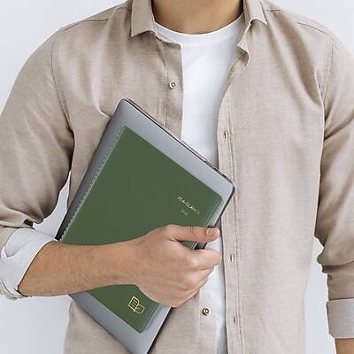 Alt View 8. AT-A-GLANCE - 2026 Recycled 8.25" x 11" Weekly & Monthly Appointment Book Planner, Faux Leather Cover - Green.