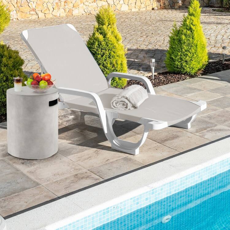 Back. Mondawe - Outdoor Tank Hideaway Table Fits Standard 20 LBS Propane Gas Tank for Fire Pits - Grey.
