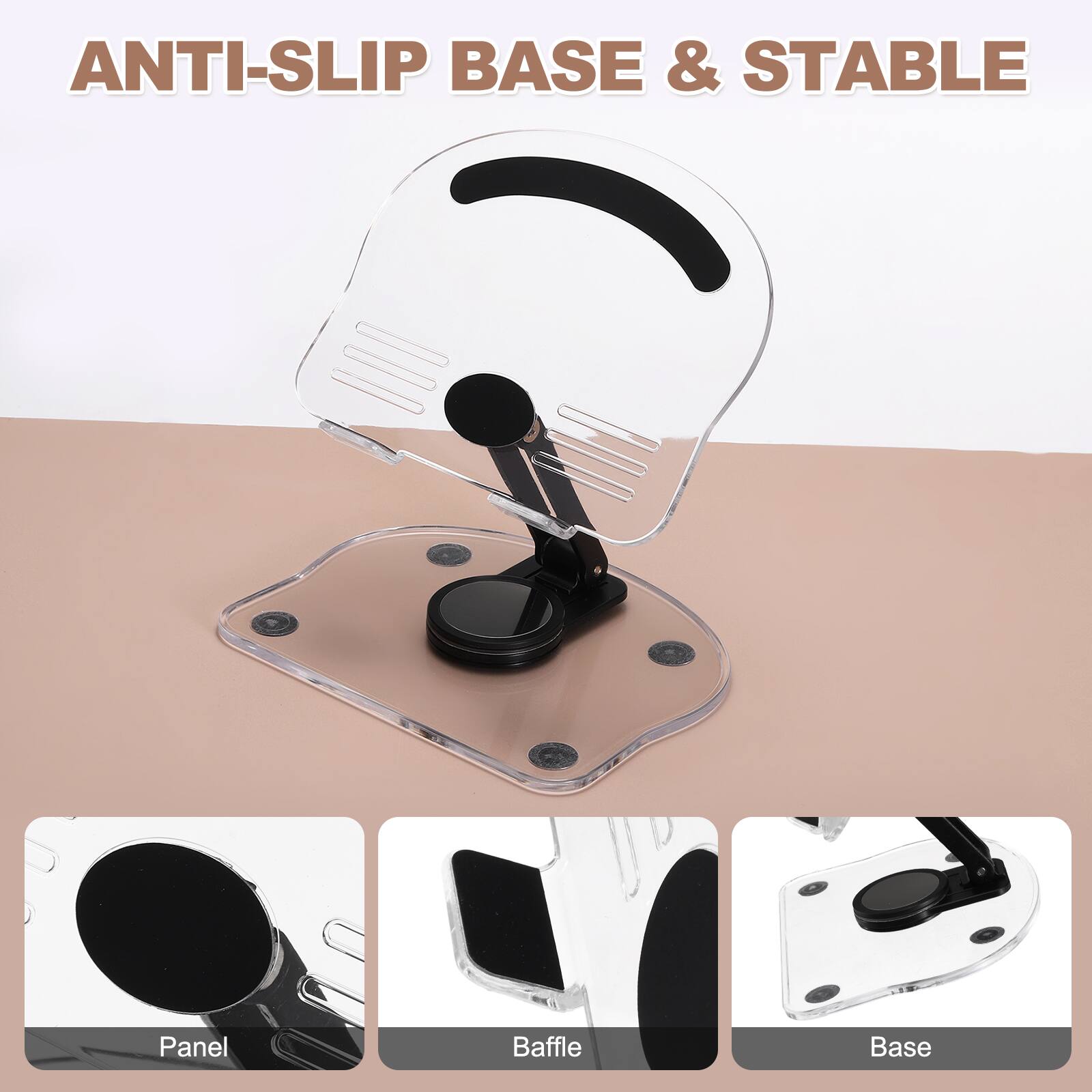 ANTI-SLIP BASE & STABLE

Panel  
Baffle  
Base
