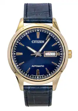 Citizen - Tsuyosa Analog Leather Strap Dial Automatic NY4063-01L Men's Watch - Blue