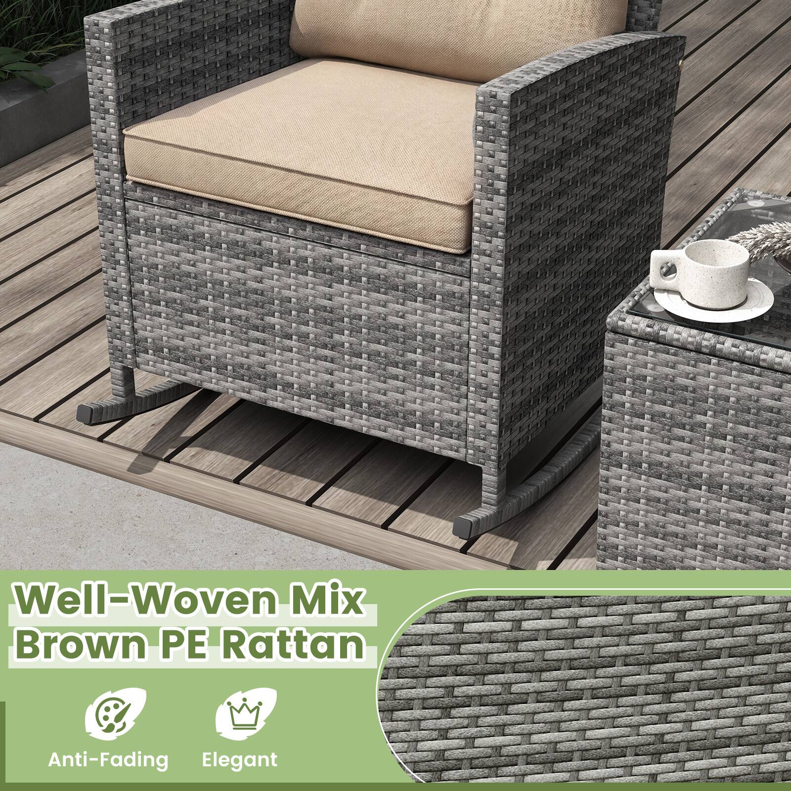 Well-Woven Mix Brown PE Rattan  
Anti-Fading  
Elegant