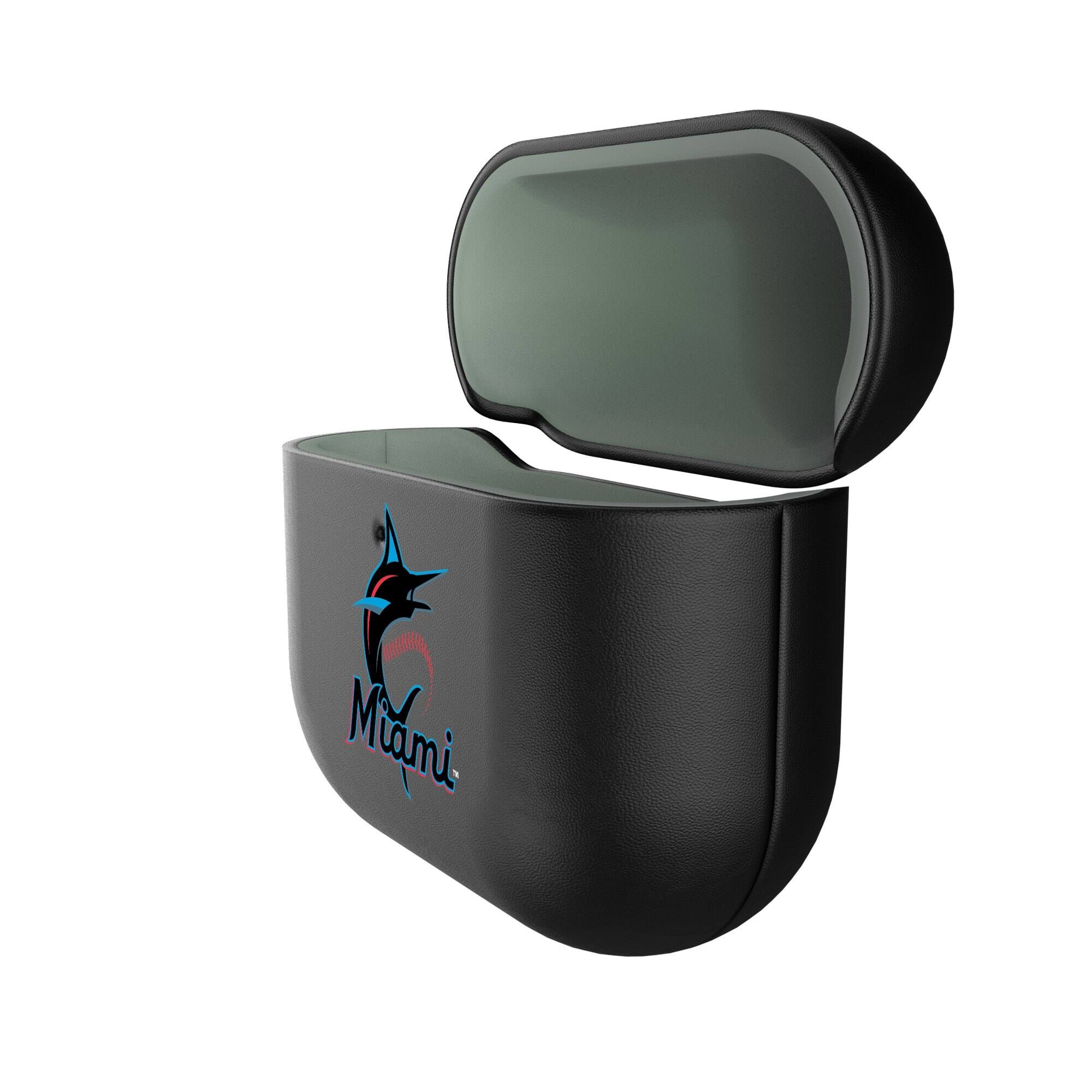 Alt View 1. Keyscaper - Miami Marlins Miami Marlins Insignia AirPods 4th Generation Case Cover - No Size - Black.