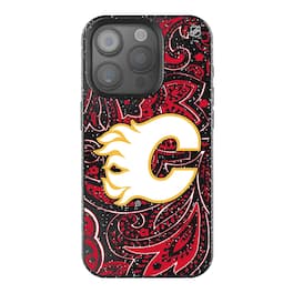 Keyscaper - NHL - Calgary Flames Paisley Bling iPhone Case - 14 - Black
