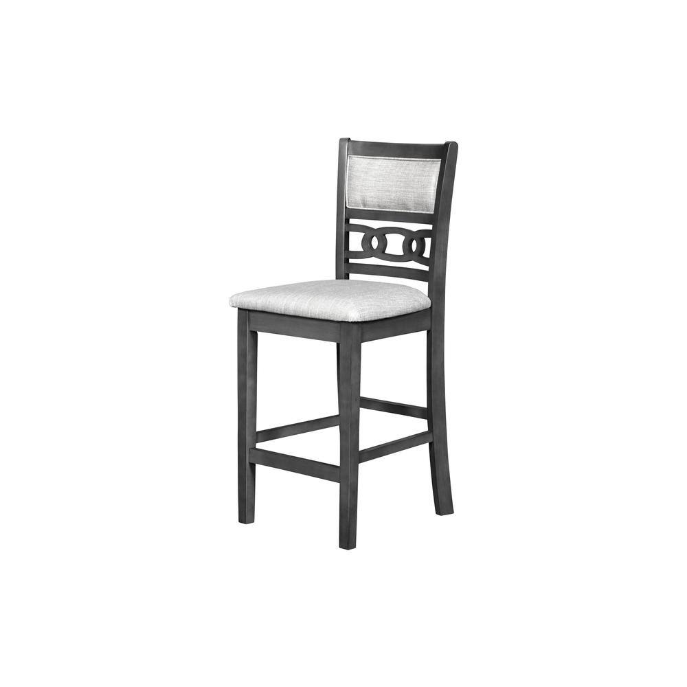 Angle. New Classic Furniture - Gia Gray Wood Counter Chair with Fabric Seat (Set of 4) - Grey.