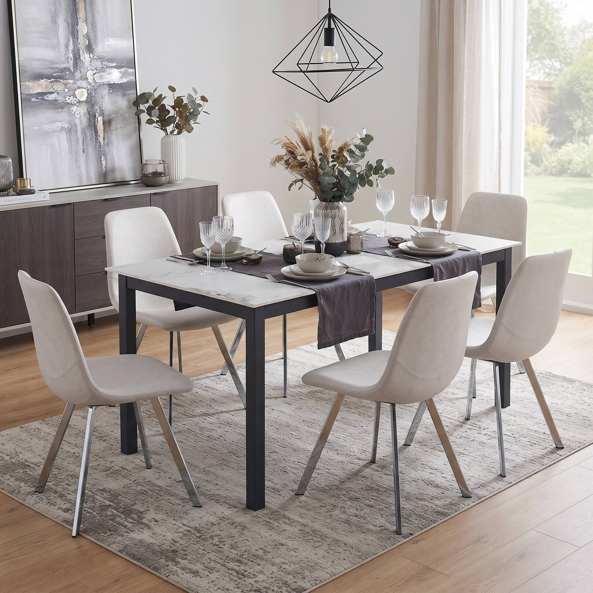 LeisureMod Markley Modern Leather Dining Chair with Curved Back ...