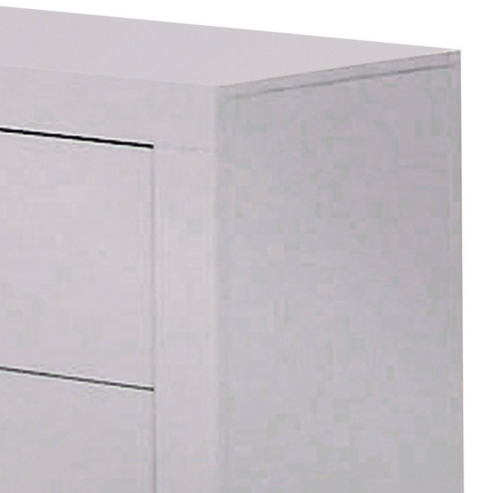 Left. Manhattan Lane - Bela 26 Inch 2 Drawer Nightstand, Felt Lined,  Handles, Crisp - White, Nickel Silver.