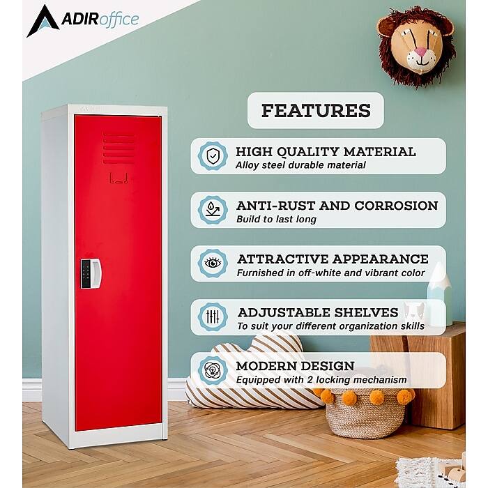 ADIRoffice FEATURES
HIGH QUALITY MATERIAL
Alloy steel durable material
ANTI-RUST AND CORROSION
Build to last long
ATTRACTIVE APPEARANCE
Furnished in off-white and vibrant color
ADJUSTABLE SHELVES
To suit your different organization skills
MODERN DESIGN
Equipped with 2 locking mechanism