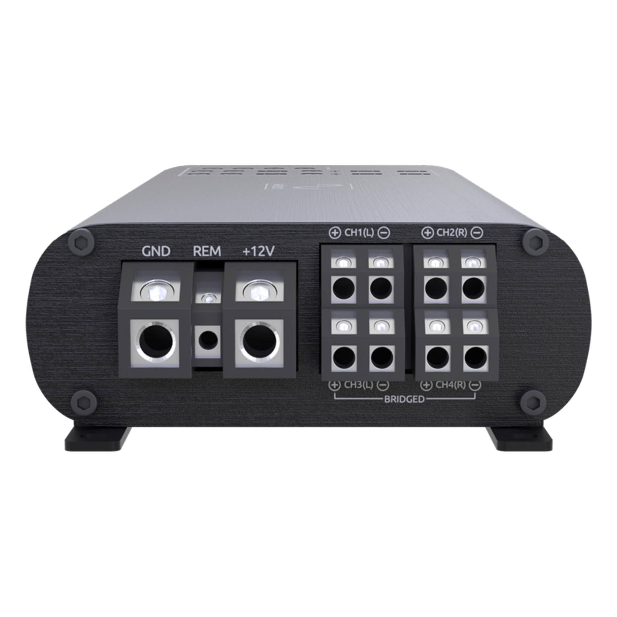 GND REM +12V  
+ CH1(L) + CH2(R)  
CH3(L) CH4(R)  
BRIDGED