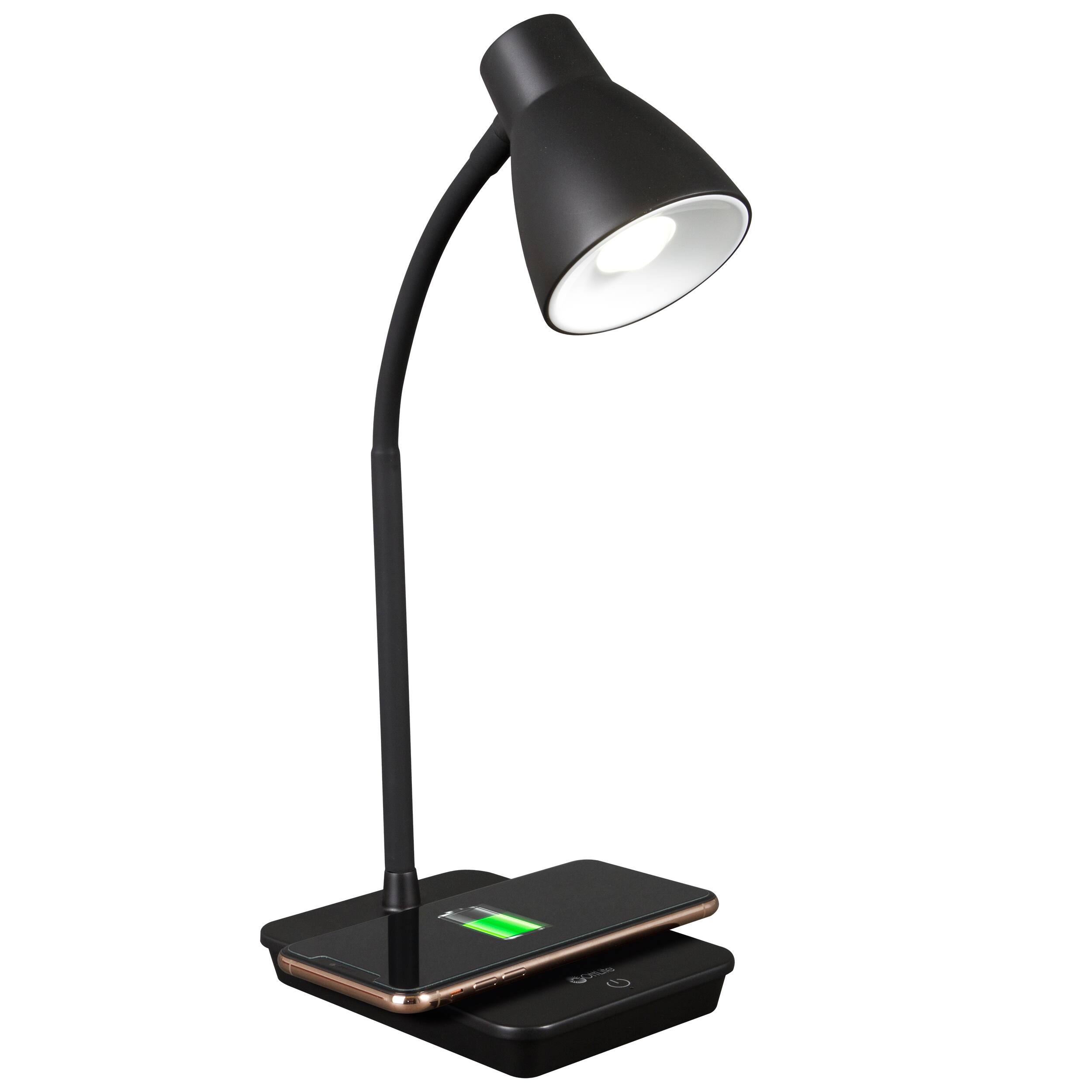 Alt View 22. OttLite - Infuse Adjustable LED Desk Lamp with Qi Charging, Three Brightness Settings, & Clear Sun Technology - Black.