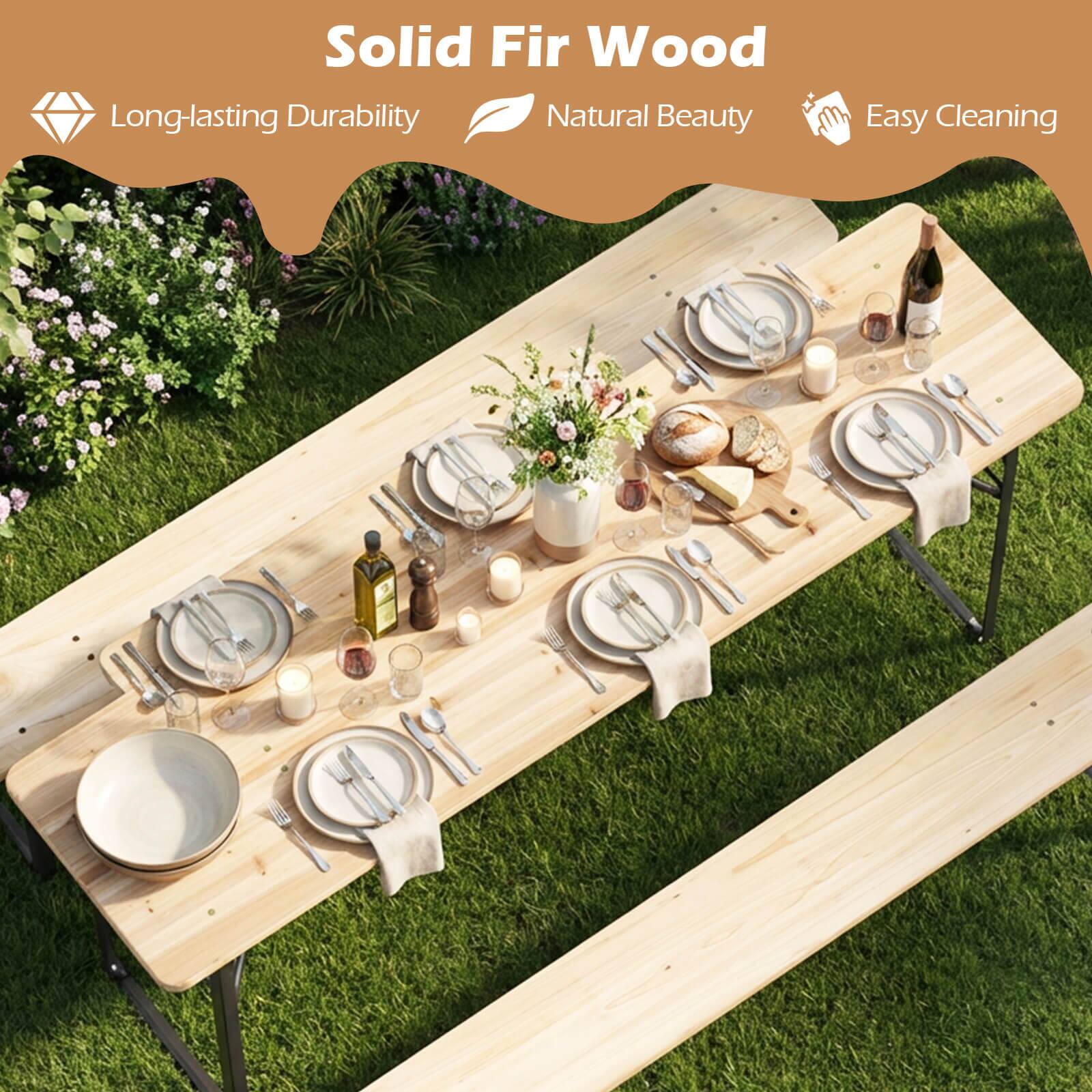 Solid Fir Wood  
- Long-lasting Durability  
- Natural Beauty  
- Easy Cleaning