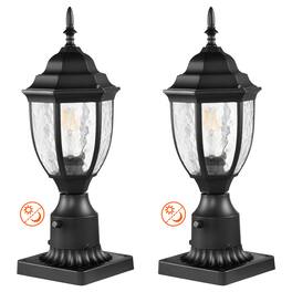 VEVOR - 2 Pack Dusk to Dawn Outdoor Post Light, 15.35 in, Waterproof Lamp Post Light Fixtures - Black