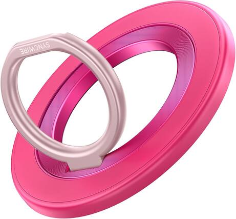 Front. Syncwire - MagSafe Phone Grip, 360° Rotation, Double-Sided Magnet, Magnetic Phone Ring Holder - Rose Pink.