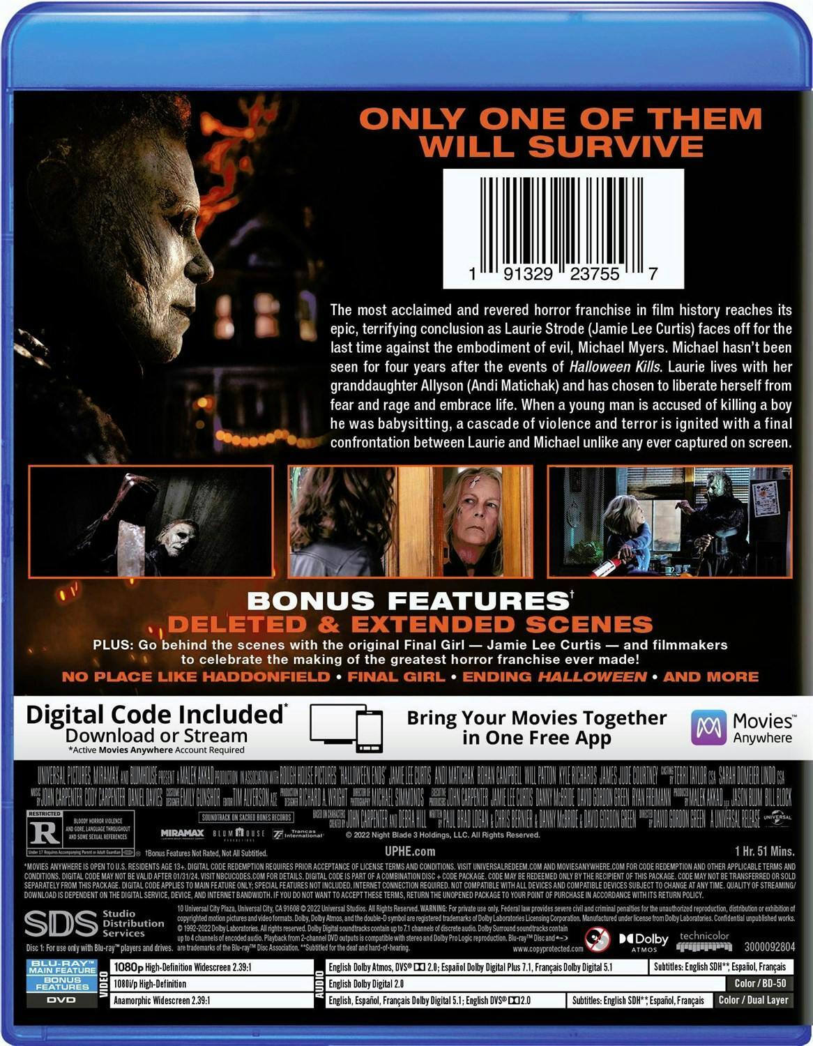 Back. Halloween Ends (with DVD) [Blu-ray].