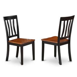 East West Furniture - 3 Pc set with a Round Table and 2 Wood Dinette Chairs in Black and Cherry - Black & Cherry
