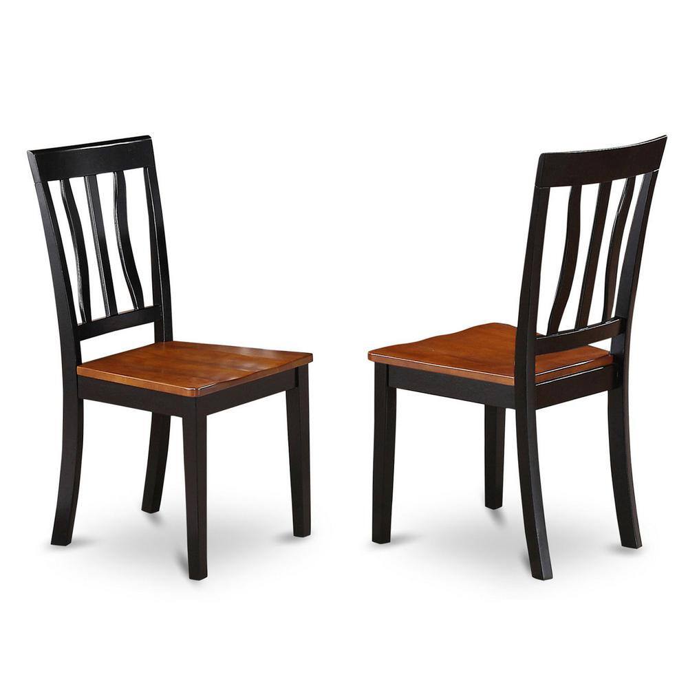 Angle. East West Furniture - 7 Pc Dining room set-Oval Table with Leaf and 6 Dining Chairs - Black & Cherry.