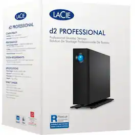 Seagate - LaCie d2 Professional STHA20000800 20 TB Desktop Hard Drive - 3.5" External - SATA (SATA/600) - USB 3.1 Type C - 7200rpm - Black
