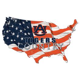 Fan Creations - Auburn Tigers USA Flag Cutout Sign - Multicolor