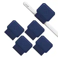 Front. Kitcheniva - Elastic Adhesive Sleeve Pen Loop Holder For Apple Pencil And Stylus Pens Pack Of 4 Navy - Navy.