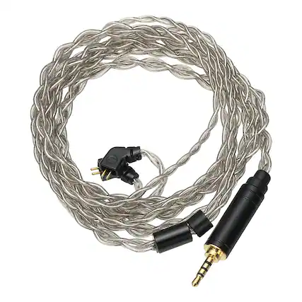 Front. Unique Bargains - IEM Earphone Cable 1.2M, 28AWG 4-Core High Purity Silver-Plated HiFi Replacement for Ananda Arya HE400SE (2.5mm, TFZ) - Gray.