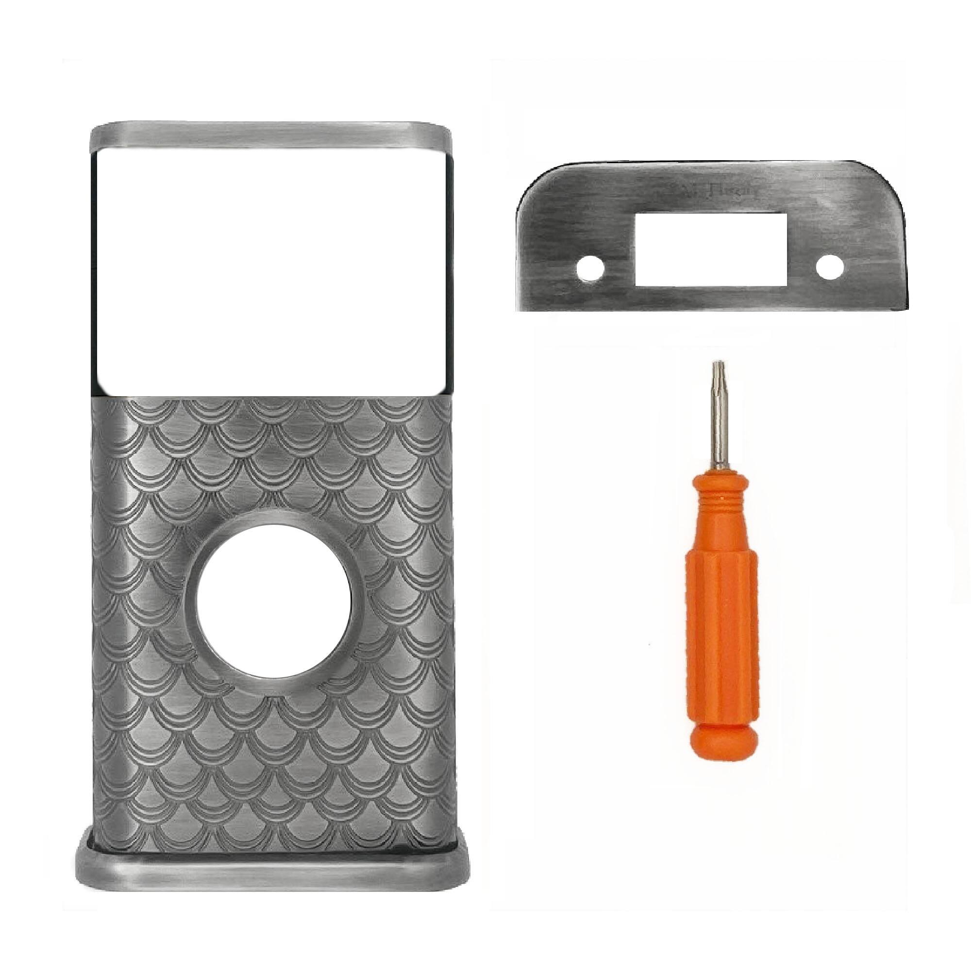 Back. Michael Healy - Scales Video Doorbell Cover (Ring 2nd Gen) - Antique Pewter.